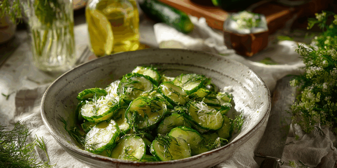 Crisp Estonian Cucumber Salad Bursting With Fresh Dill - Thefoodiebunch Estonian Cucumber And Dill Salad