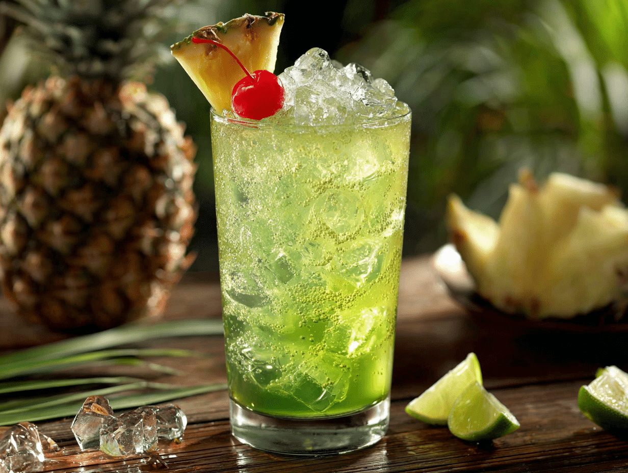 Tropical Green Pearl Harbor Cocktail Delight