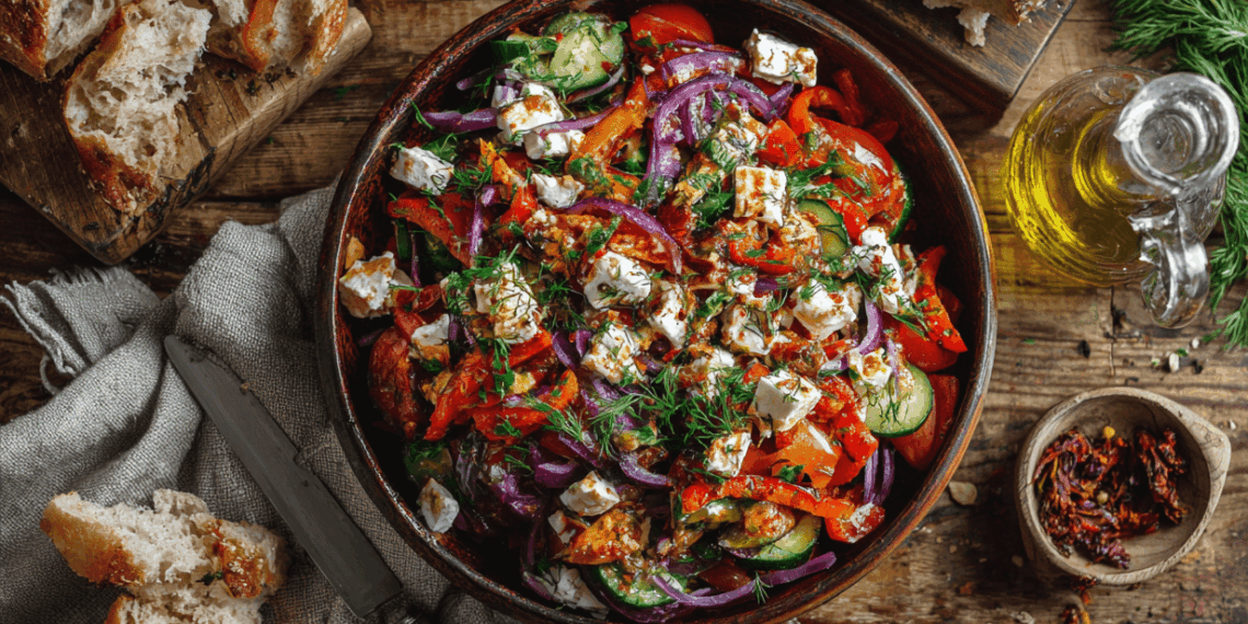Serbian Ajvar And Feta Salad