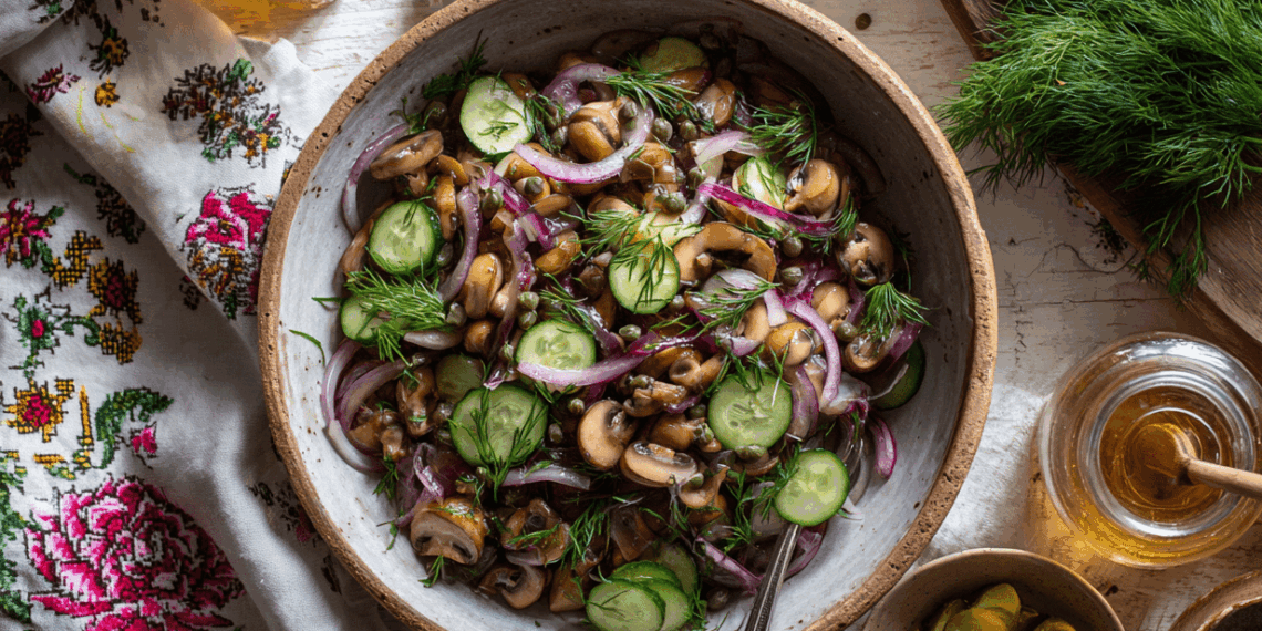 Ukrainian Pickled Mushroom Salad