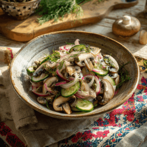 Ukrainian Pickled Mushroom Salad