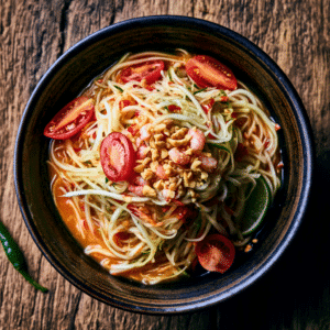 Spicy And Tangy Thai Green Papaya Salad Delight - Thefoodiebunch Som Tam (Thai Green Papaya Salad)
