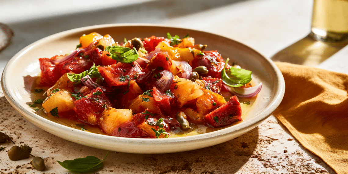 Mediterranean Tomato And Caper Salad Celebrating Malta'S Flavors - Thefoodiebunch Maltese Tomato And Caper Salad
