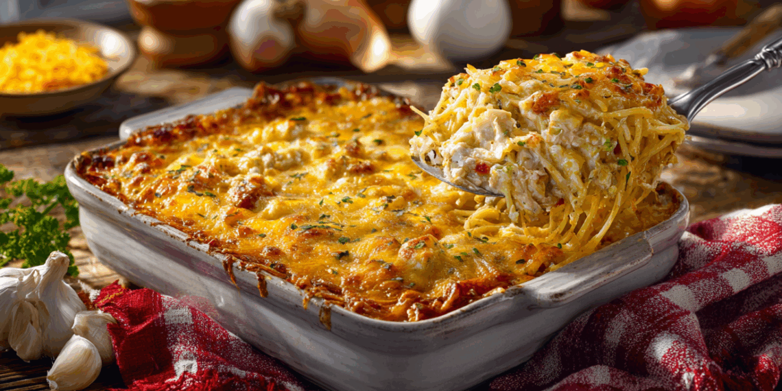 Creamy Baked Chicken Spaghetti