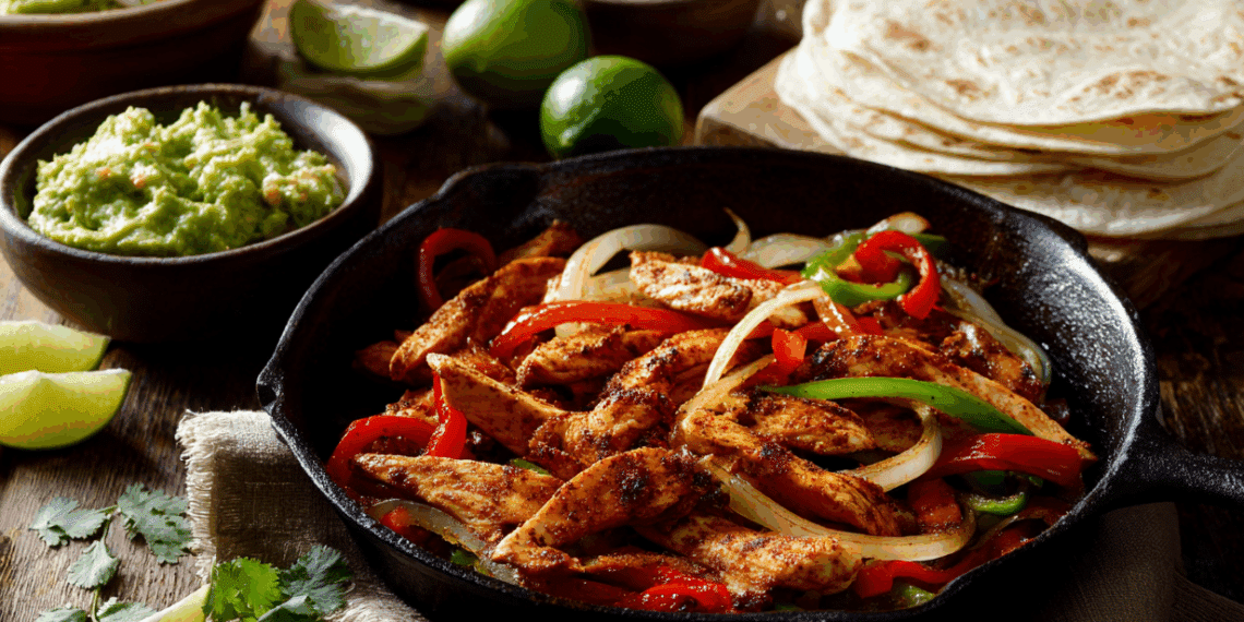 Sizzling Chicken Fajitas Straight From The Skillet - Thefoodiebunch Sizzling Chicken Fajitas