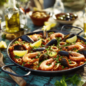 Traditional Spanish Seafood Paella