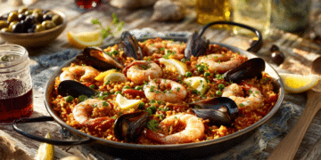 Traditional Spanish Seafood Paella