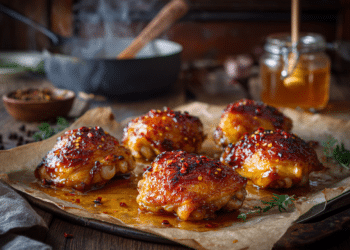 Hot Honey Roasted Chicken Thighs