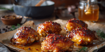 Hot Honey Roasted Chicken Thighs