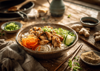 Soy-Ginger Glazed Chicken Rice Bowl