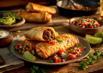 Crispy Beef Chimichangas With Pico De Gallo