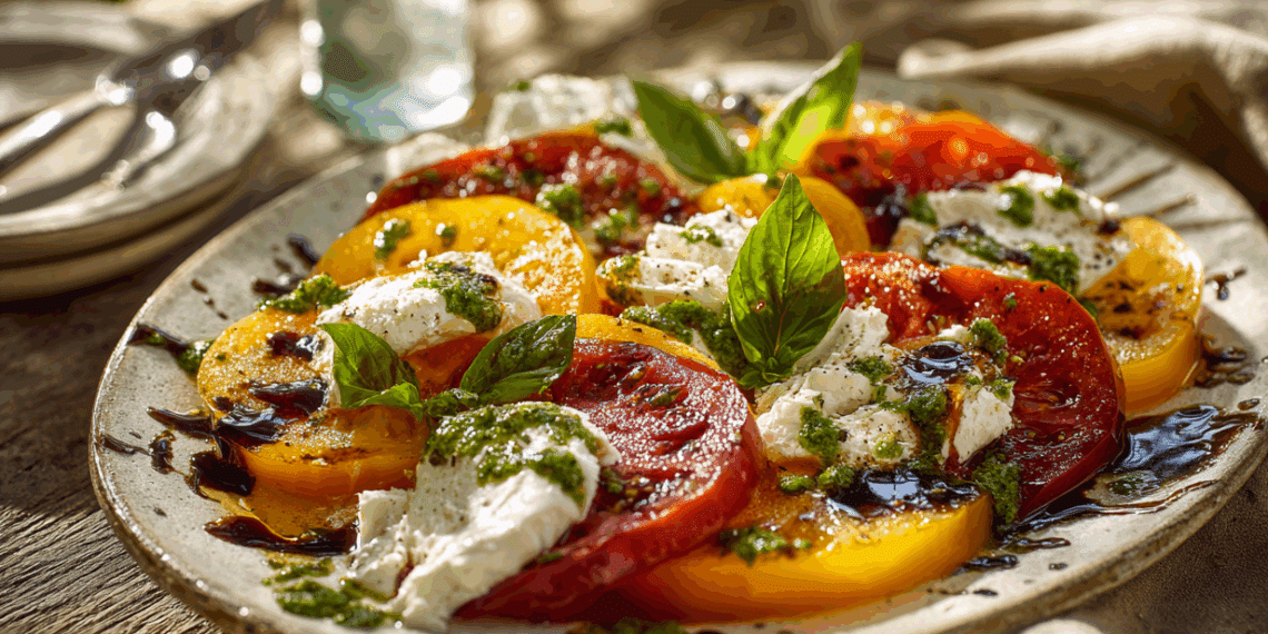 Heirloom Tomato Burrata Salad With Basil Oil