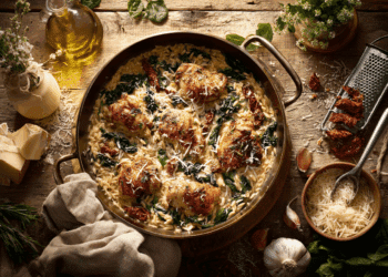 One-Pot Creamy Tuscan Chicken &Amp; Orzo