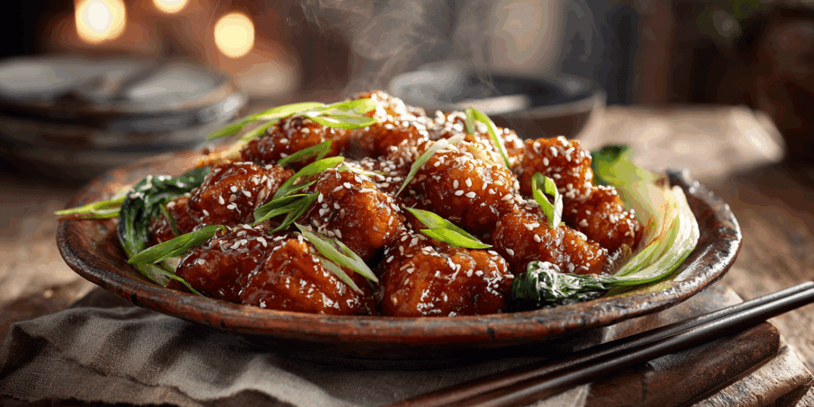 Crispy Sesame Chicken With Honey-Garlic Glaze