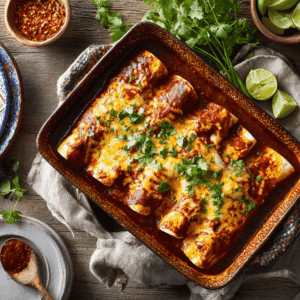 Smoky Chicken Enchiladas With Roasted Chili Sauce