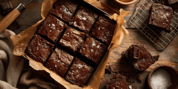 Decadent Dark Chocolate Brownies With Espresso And Sea Salt - Thefoodiebunch Luxurious Dark Chocolate Brownies