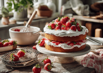 Classic Strawberry Cake With Whipped Cream Frosting
