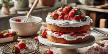 Heavenly Strawberry Cake With Fresh Berries And Whipped Cream - Thefoodiebunch Classic Strawberry Cake With Whipped Cream Frosting