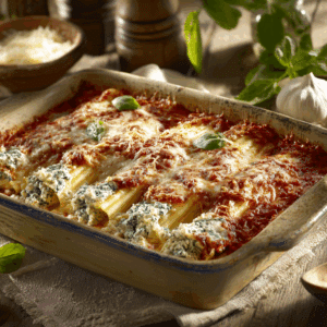 Classic Baked Manicotti With Ricotta And Spinach