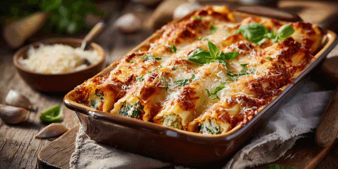 Classic Baked Manicotti With Ricotta And Spinach
