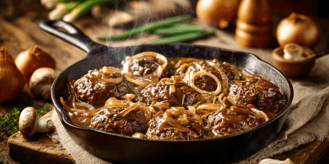 Nostalgic Comfort: Classic Salisbury Steak With Rich Gravy - Thefoodiebunch Classic Salisbury Steak With Onion-Mushroom Gravy