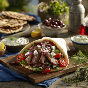 Authentic Greek Lamb Gyros With Tzatziki