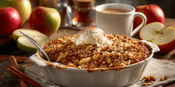 Warm And Comforting Classic Apple Crisp With Oats - Thefoodiebunch Classic Apple Crisp With Oats