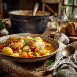 Hearty French Countryside Chicken Stew With Root Vegetables - Thefoodiebunch Rustic Chicken Stew With Root Vegetables
